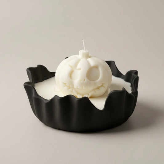 Spooky Ceramic Pumpkin Candle